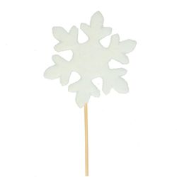 Schneeflocke auf Stab weiss D10cm L50cm