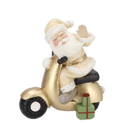 Deko Weihnachtsmann Scooter creme 16x09x18cm