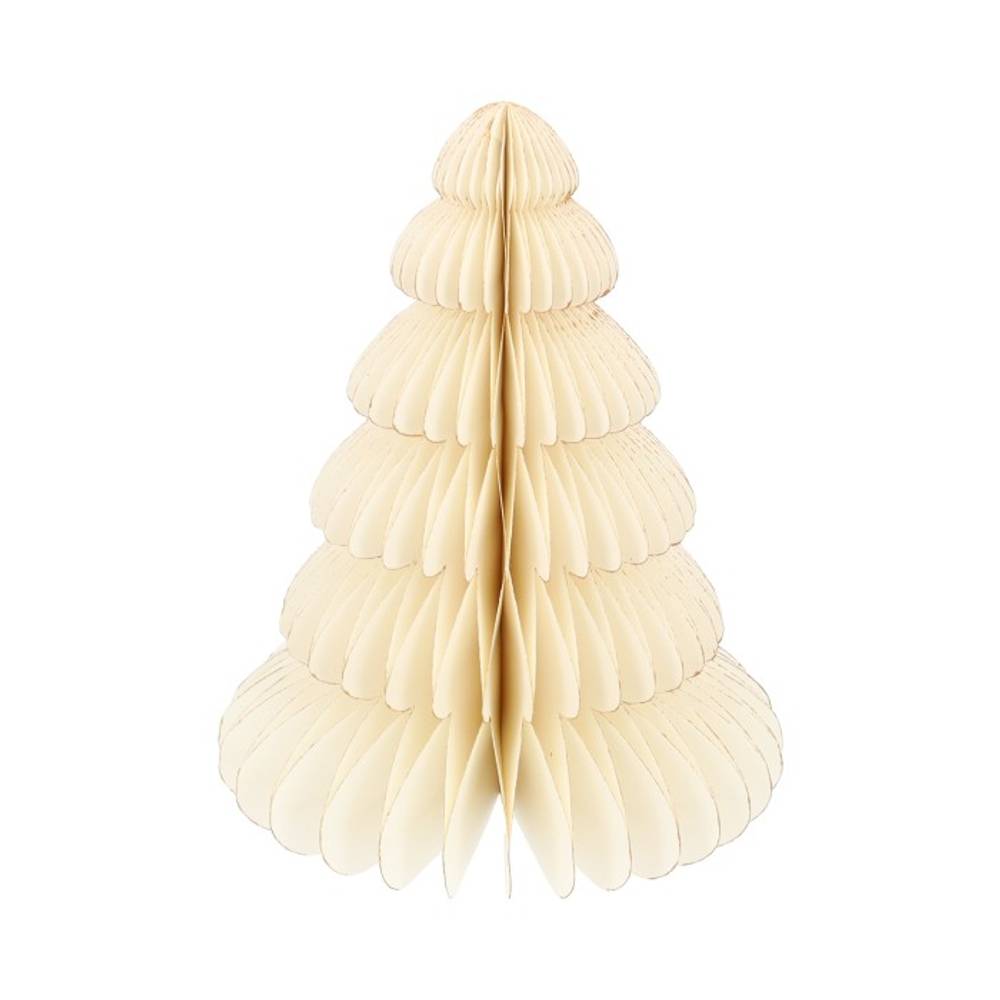 Deko Baum Papier rund creme H20cm faltbar