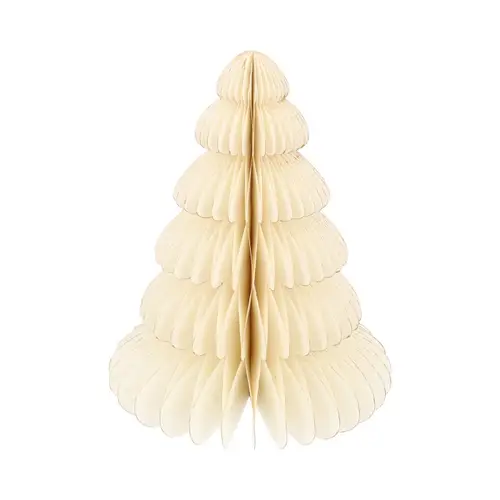 Deko Baum Papier rund creme H20cm faltbar