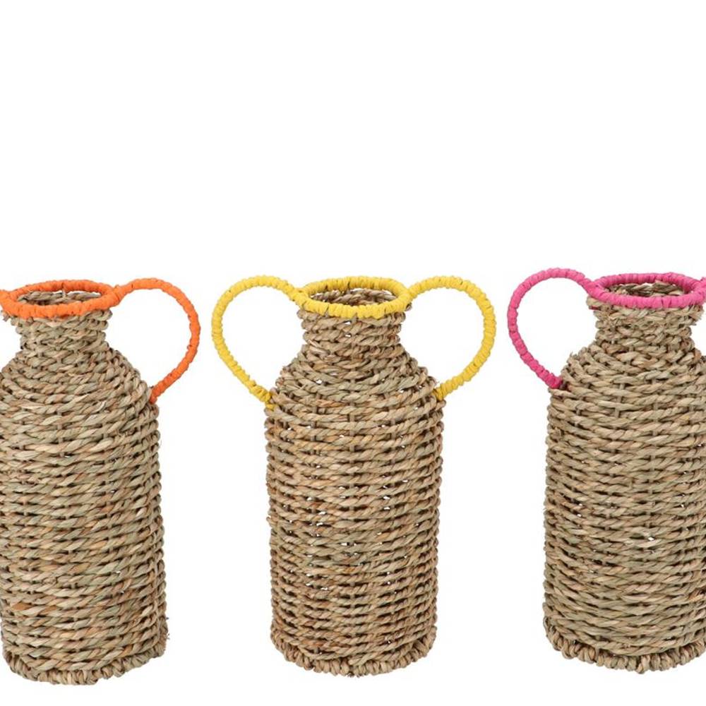 Seegrass Flasche +Henkel Ginny mix 11x25cm