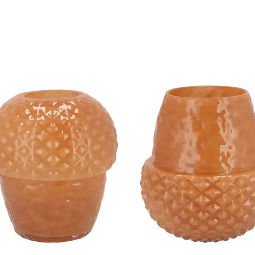 Keramik Vase Eichel orange 17x17x19cm