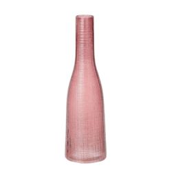 Glas Flasche Stucture weinrot D09cm H28cm