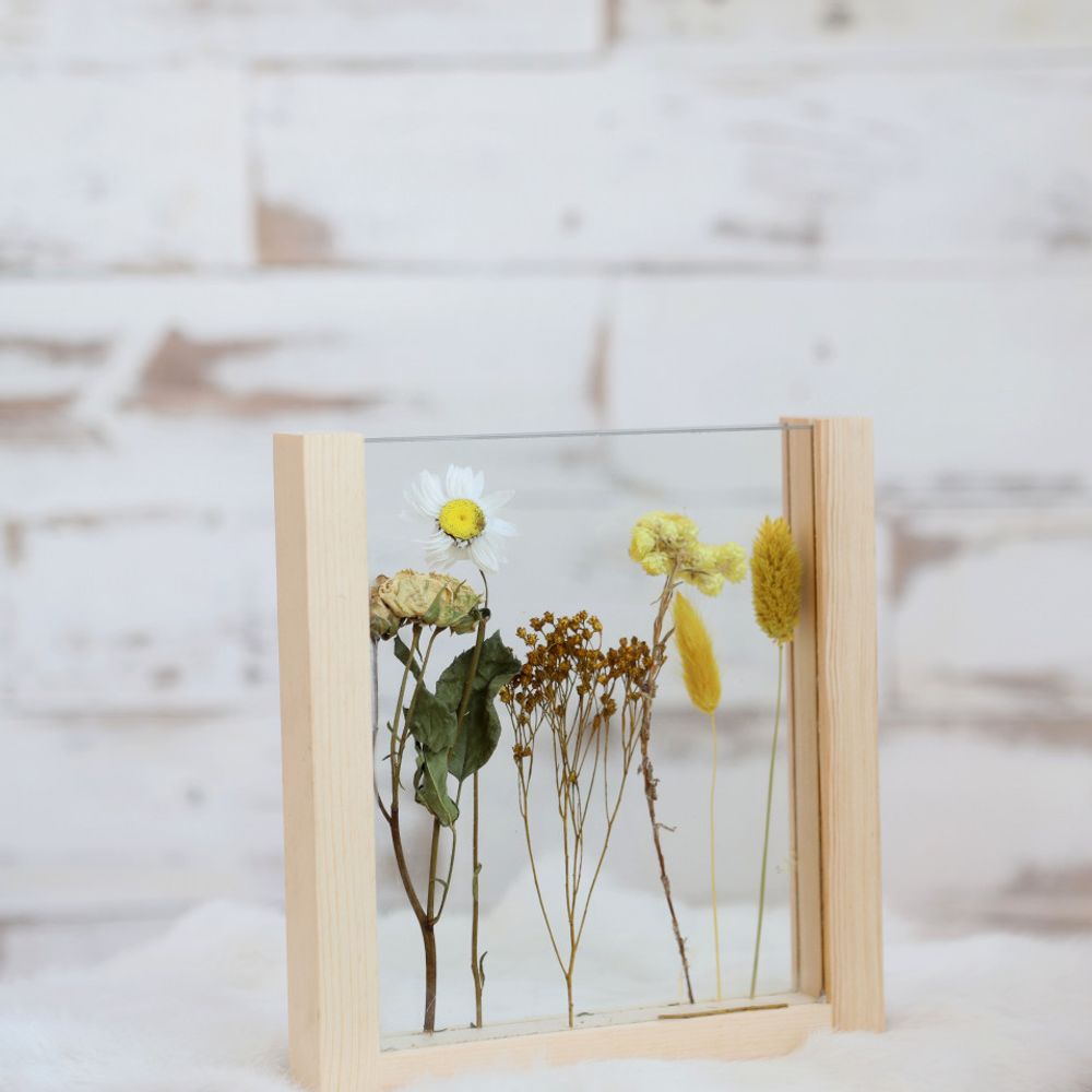 Glas Rahm Trockenblumen 19.5x2.8x21cm