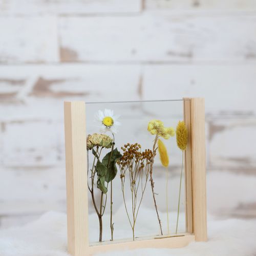 Glas Rahm Trockenblumen 19.5x2.8x21cm