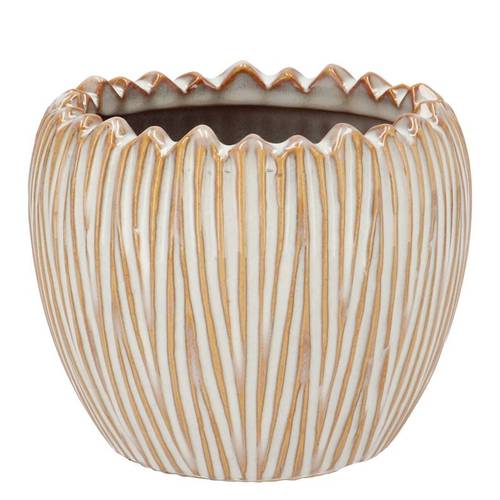 Keramik Übertopf Ella Rund creme 14x14x12cm