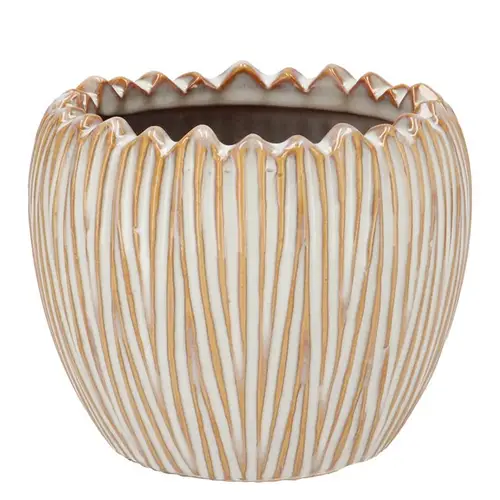 Keramik Übertopf Ella Rund creme 14x14x12cm