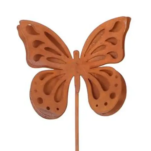 Schmetterling auf Stab rostig D15cm L43cm