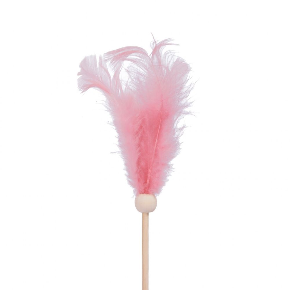 Feder auf Stab rosa 20cm 9cm