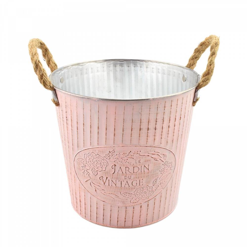 Zink Übertopf Beta rosa D20cm H19cm