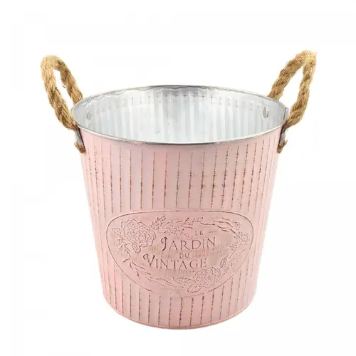 Zink Übertopf Beta rosa D20cm H19cm