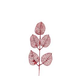 Zweig Skeletonblatt rot L31cm x8