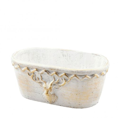 Keramik Rentier weiss 24x15x11cm