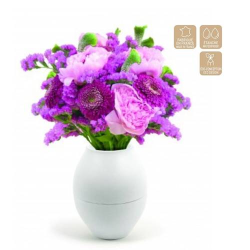 Kunststoff Vase Diabolo weiss D08cm H17.5cm 