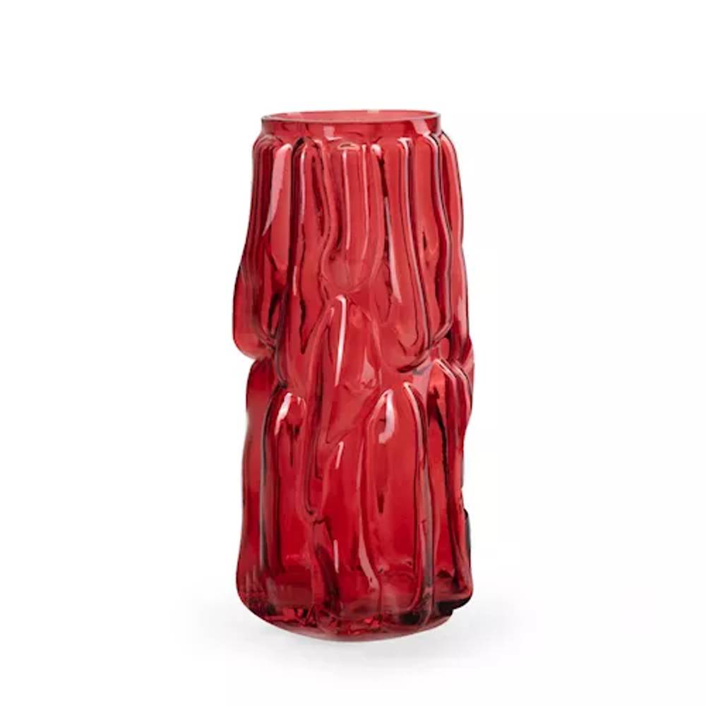 Glas Vase Odin rot D12cm H25cm
