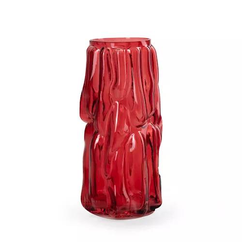 Glas Vase Odin rot D12cm H25cm