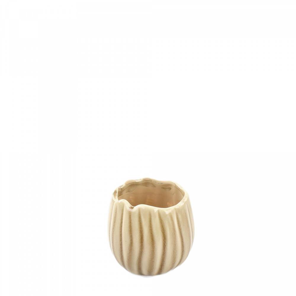 Keramik Übertopf Bulb creme D07.5cm H07cm
