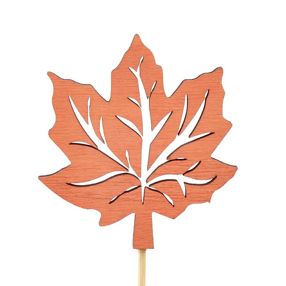 Blatt auf Stab orange D07cm L20cm