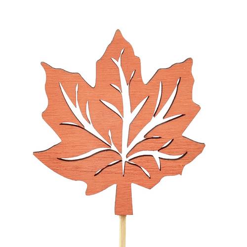 Blatt auf Stab orange D07cm L20cm