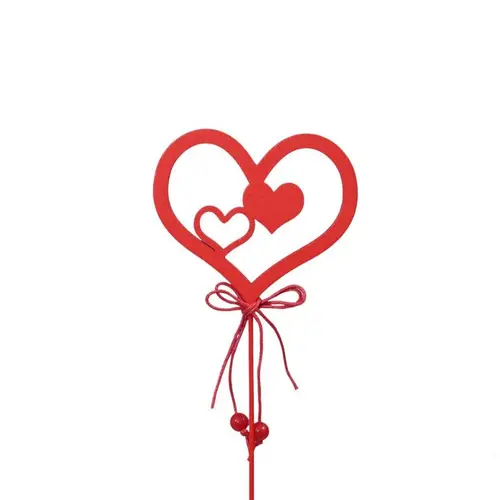 Herz auf Stab rot Tripple L20cm D08cm