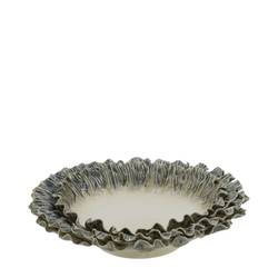 Keramik Schale Waves grau D33cm H09.5cm 