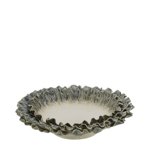 Keramik Schale Waves grau D33cm H09.5cm 