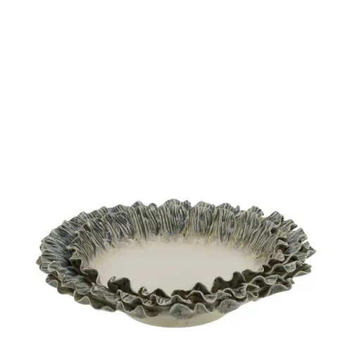 Keramik Schale Waves grau D33cm H09.5cm 