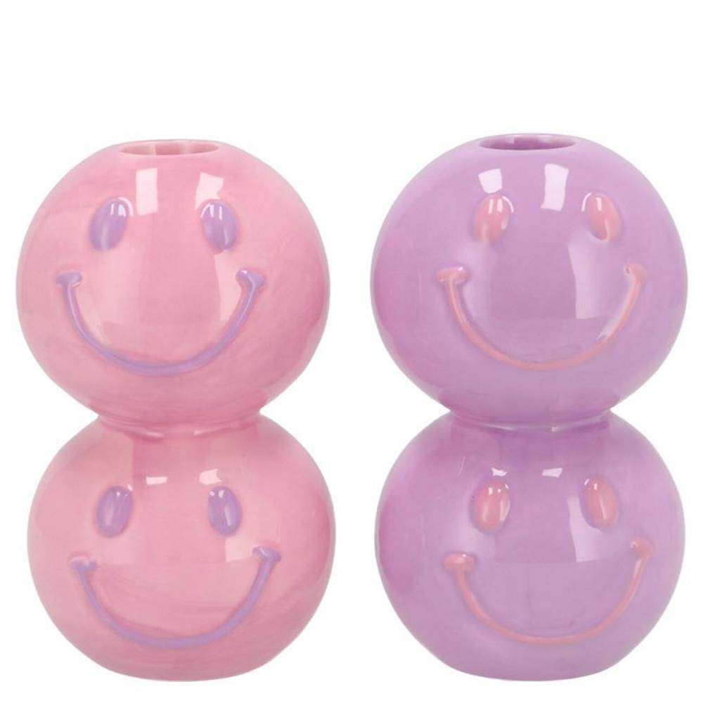 Kerzenständer Smiley mix lila Dreamy 07x07x12cm