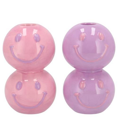 Kerzenständer Smiley mix lila Dreamy 07x07x12cm