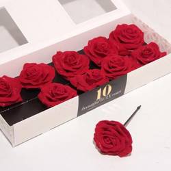 Seiden Wachs Rose Velvet rot D12cm (275)