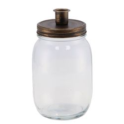 Kerzenständer auf Schraubglas gold 11x17cm