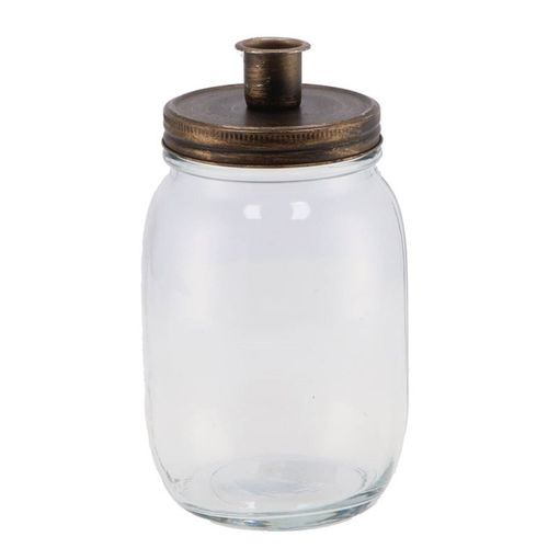 Kerzenständer auf Schraubglas gold 11x17cm