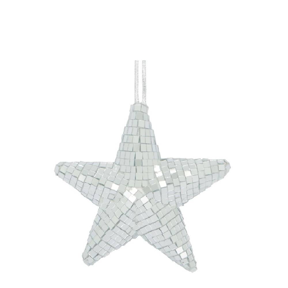 Hänger Stern Foam silber D13cm 