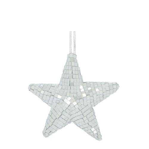 Hänger Stern Foam silber D13cm 