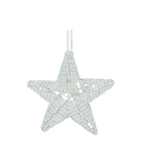 Hänger Stern Foam silber D13cm 