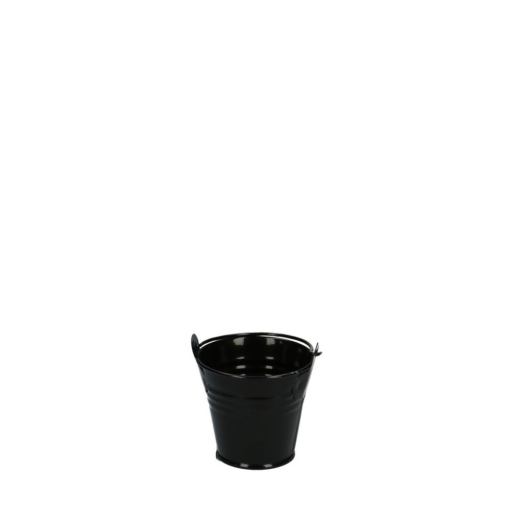 Zink Eimer schwarz +Henkel D06cm H05cm