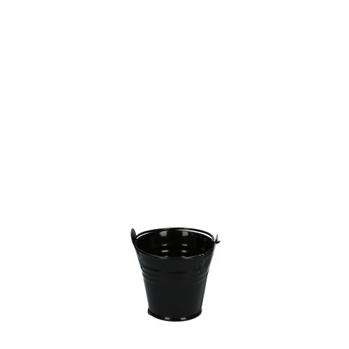 Zink Eimer schwarz +Henkel D06cm H05cm