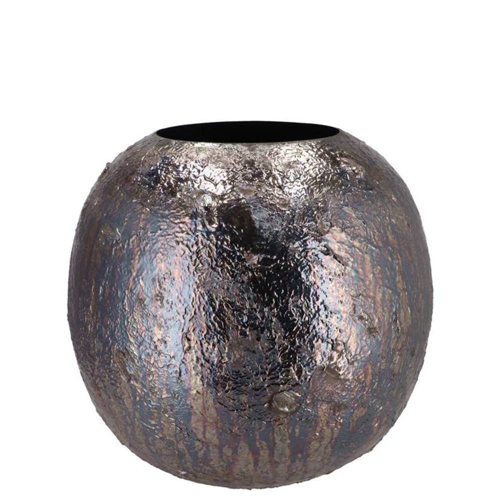 Zink Vase Noah schwarz 11x11x10cm