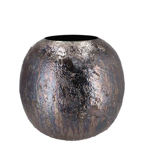 Zink Vase Noah schwarz 11x11x10cm