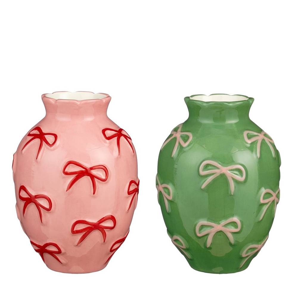 Keramik Vase Schleife mix D13.5cm H19cm