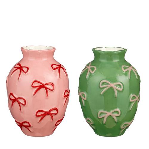 Keramik Vase Schleife mix D13.5cm H19cm