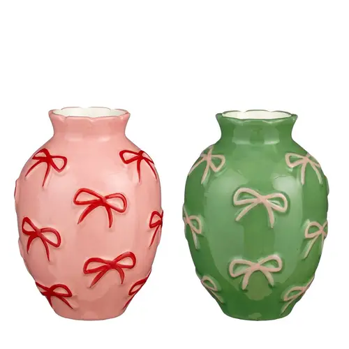 Keramik Vase Schleife mix D13.5cm H19cm