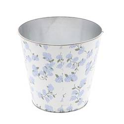 Zink Übertopf Flower blau D16cm H15cm
