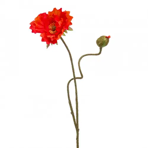 Seiden Papaver rot L74cm