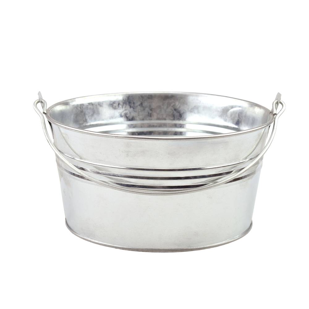 Zink Eimer +Henkel silber D18cm H09cm