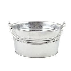Zink Eimer +Henkel silber D18cm H09cm
