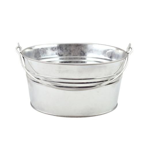 Zink Eimer +Henkel silber D18cm H09cm
