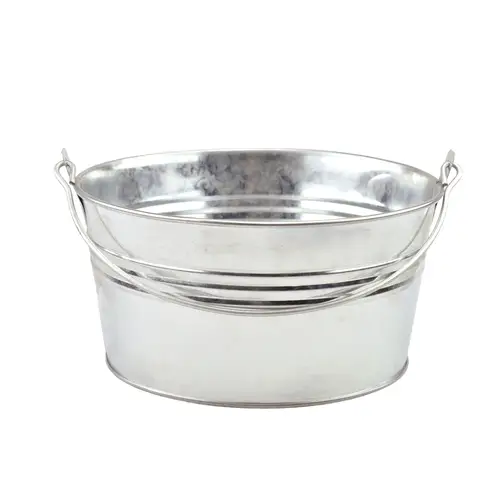 Zink Eimer +Henkel silber D18cm H09cm