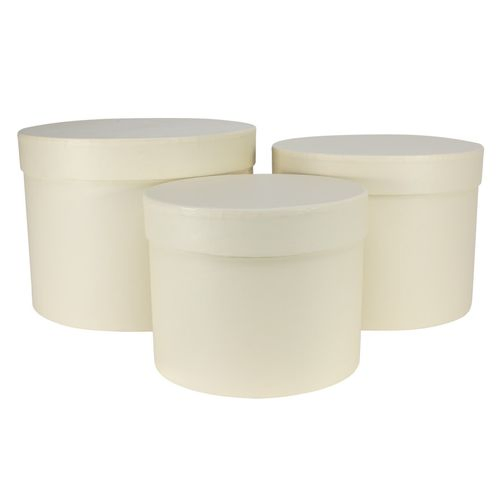 Hatbox Paris Creme Set von 3 D19cm H15cm