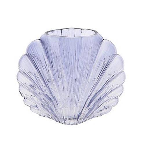 Glas Vase Muschel blau D20cm H16.5cm